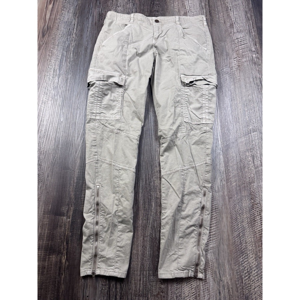 Vintage J Brand Houlihan Khaki Cargo Moto Jeans Paratrooper Zip Ankle Y2K 29